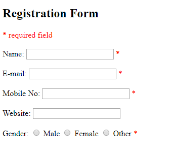 PHP form validation example
