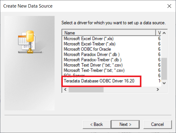 Teradata Database ODBC Driver
