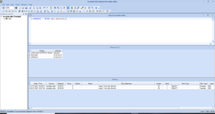 Teradata SQL Assistant