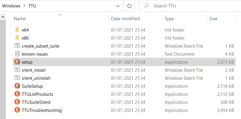 teradata tools and utilities installation - click on setup file